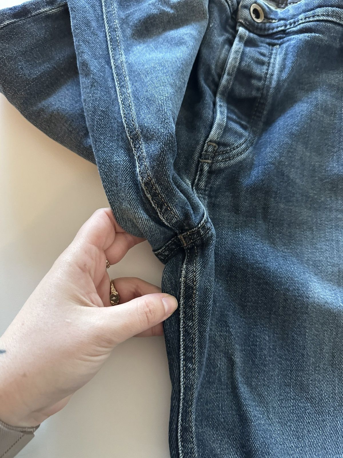 Diesel Diesel Blue Slim Chino Denim Dark Wash Welt Back 34 Jeans Size US 34 / EU 50 - 5 Thumbnail