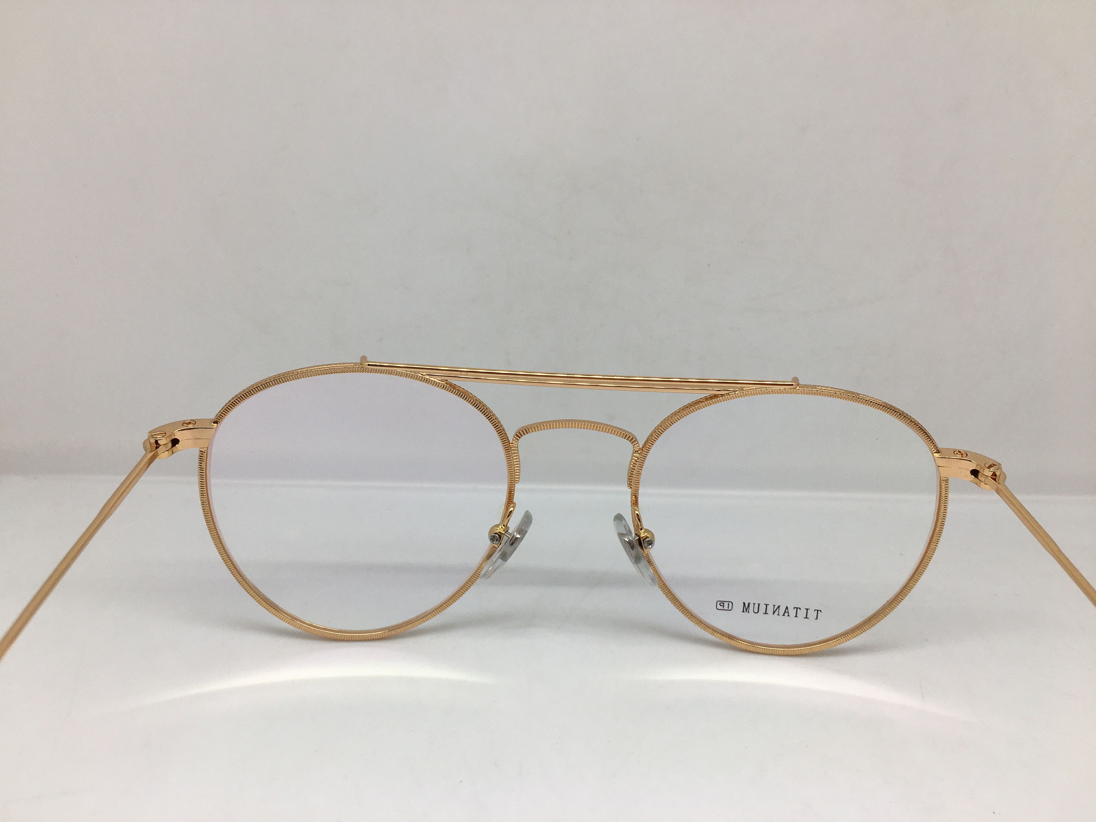 Other Gold Titanium Round Eyeglasses Frame GREAT GATSBY Size ONE SIZE - 4 Thumbnail