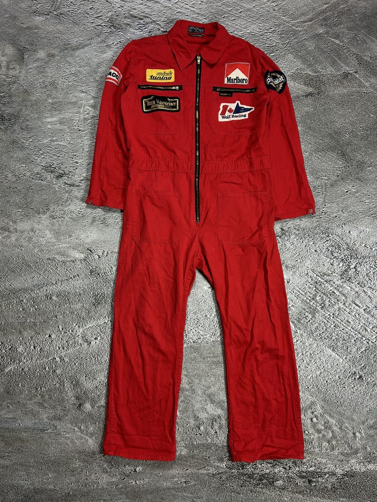 Vintage Vintage Goodyear Marlboro Racing Motorsport Overall Red Size US 34 / EU 50 - 1 Thumbnail