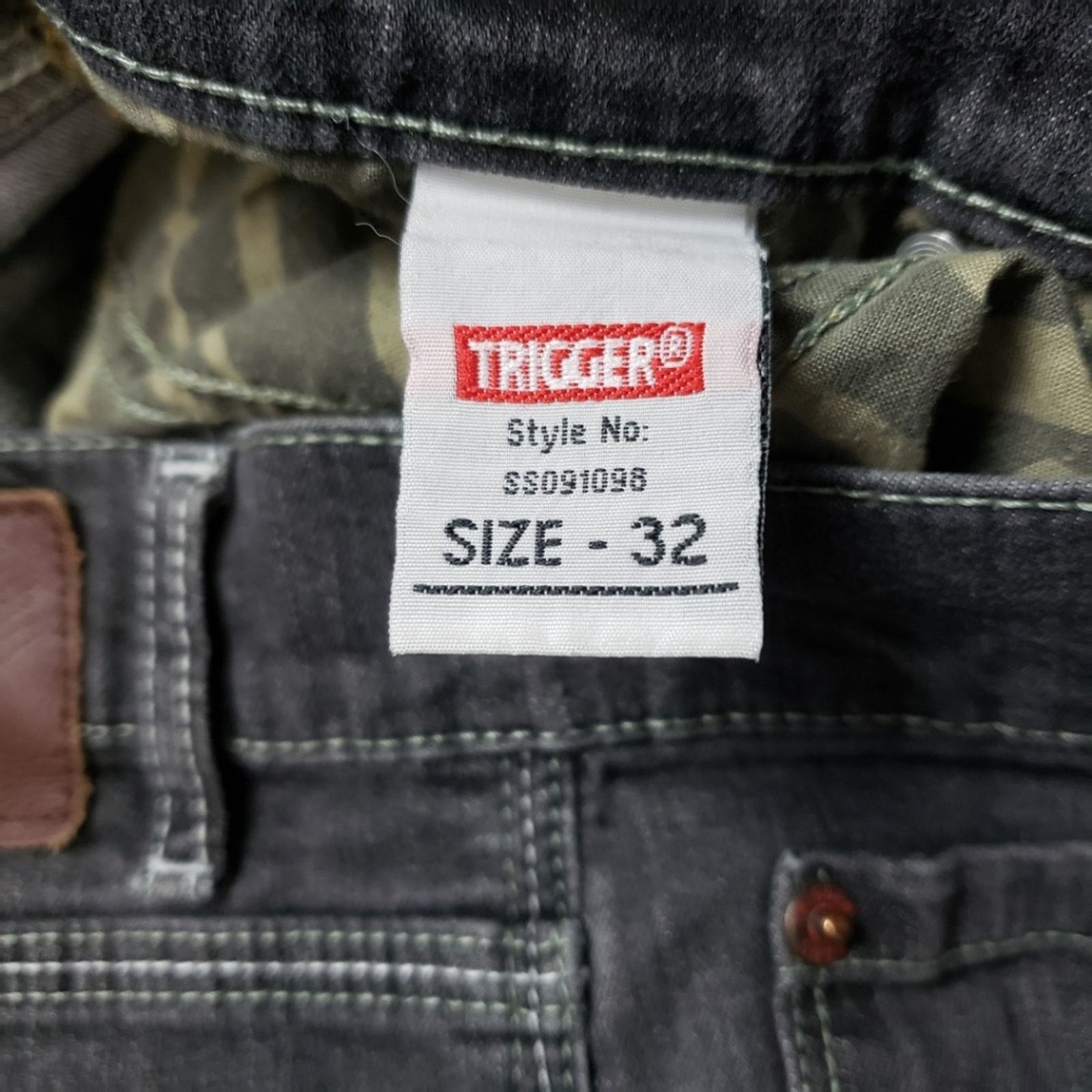 Designer Trigger Jeans Premium Faded Black Denim Jeans 32 Size US 32 / EU 48 - 3 Thumbnail