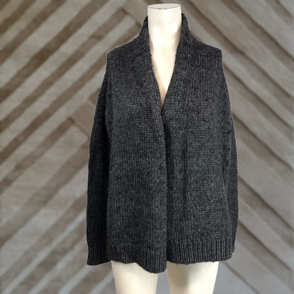 Joie Joie Knit Cardigan Sweater XS Charcoal Gray Shawl Collar Alpaca Blend Size XS / US 0-2 / IT 36-38 - 1 Thumbnail