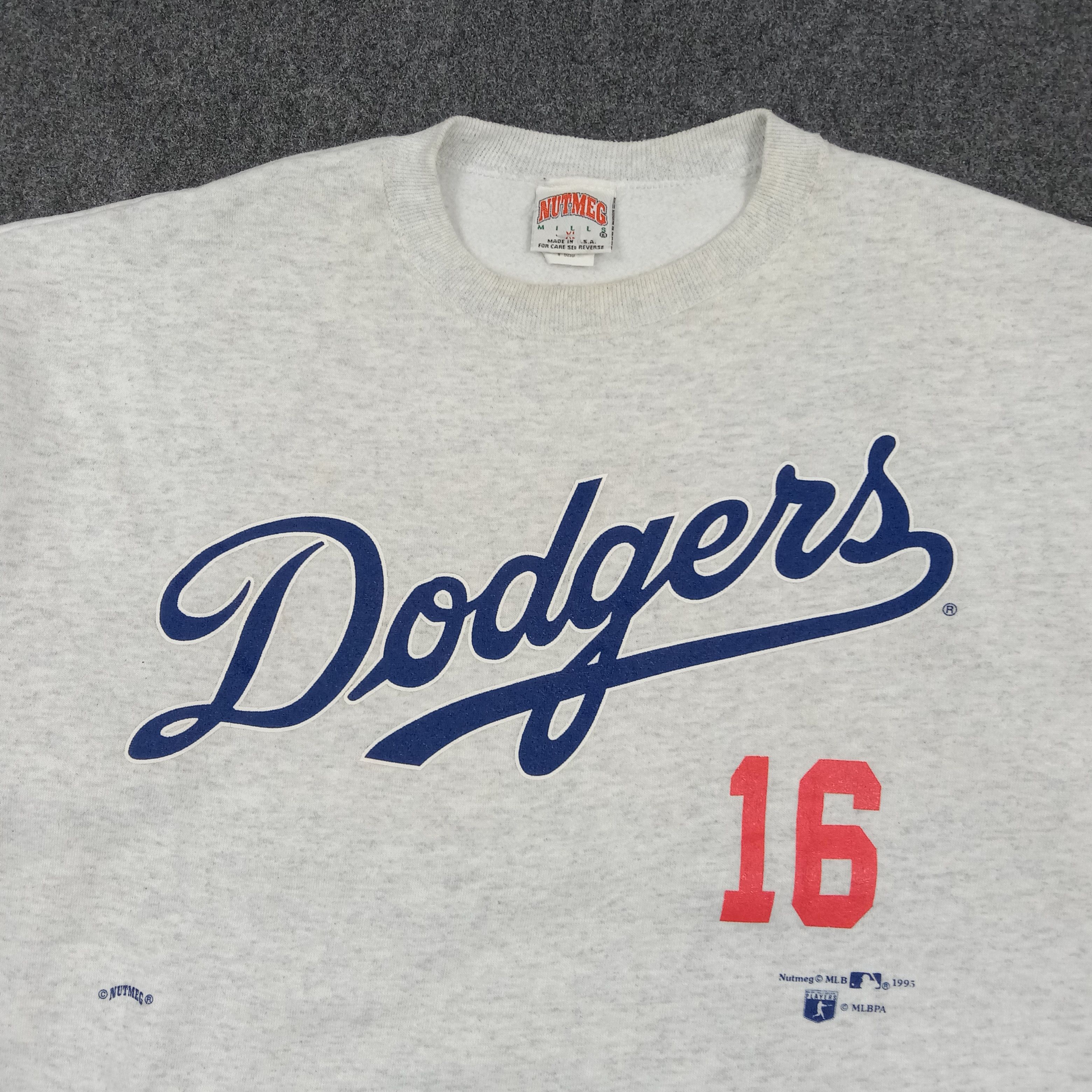 MLB Vintage 90's Nutmeg Dodgers Nomo Baseball Sweatshirt C282N14 Size US XL / EU 56 / 4 - 2 Thumbnail