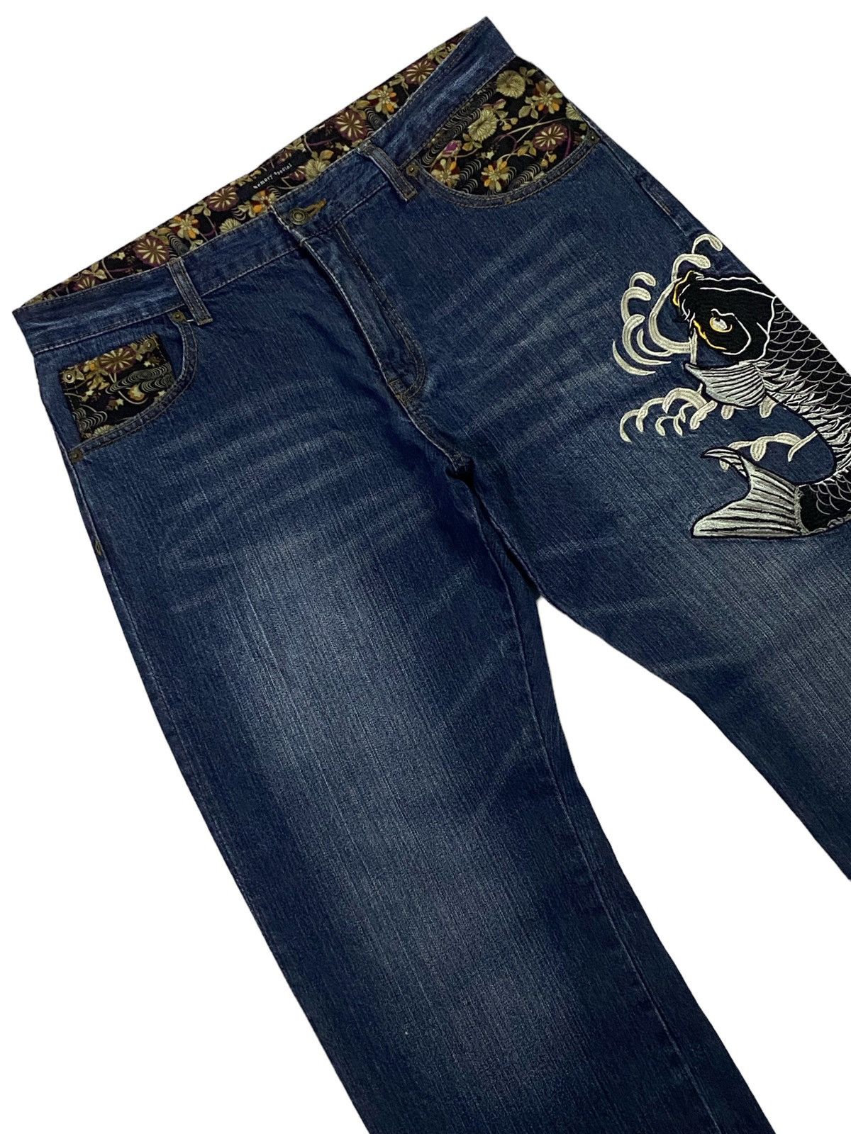 Japanese Brand Japanese Brand Memory Special Koi Fish Embroidery Jeans Size US 34 / EU 50 - 17 Thumbnail