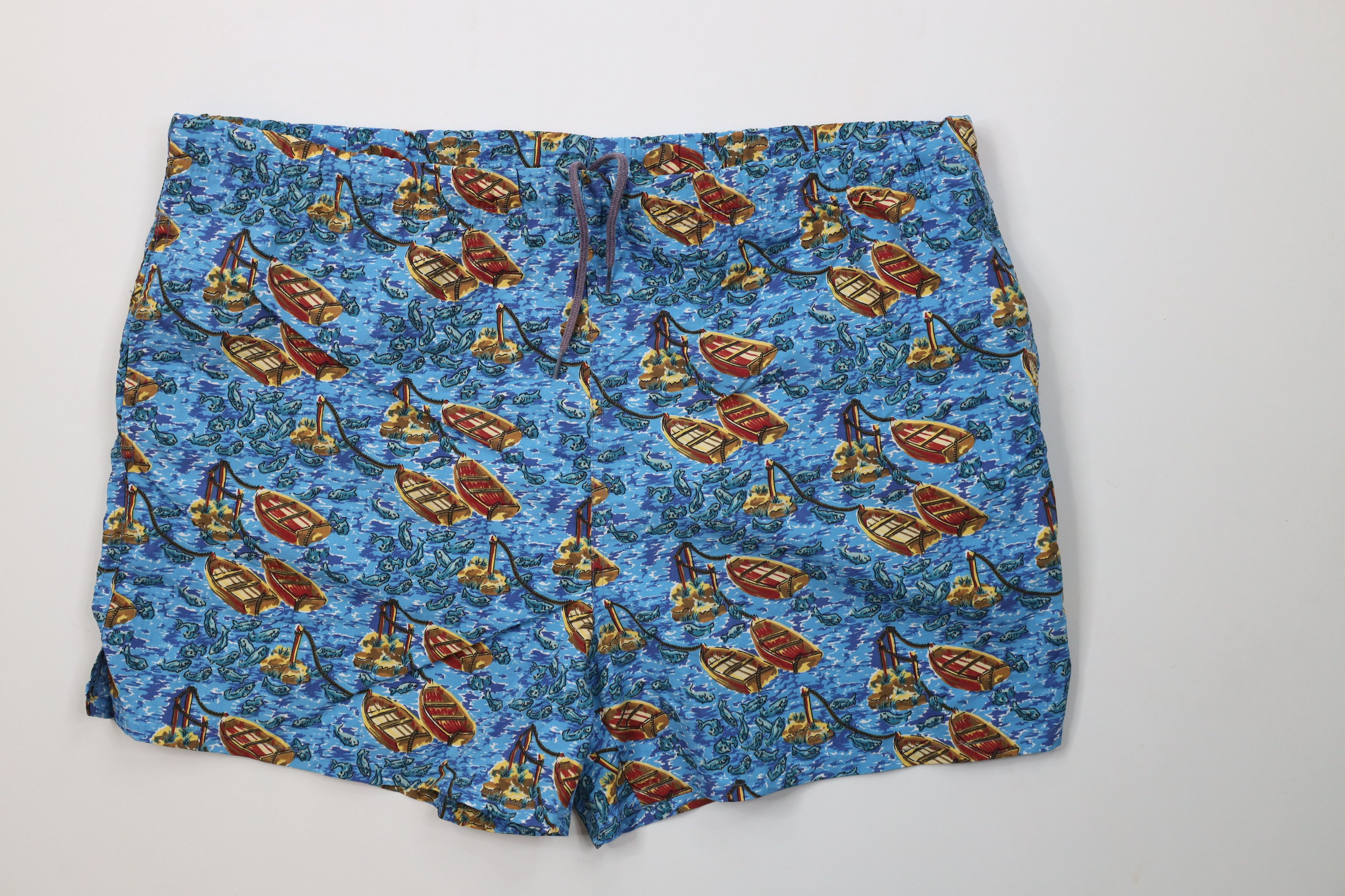 Lands' End Vintage 90s Lands End Over Print Lined Shorts Swim Trunks Size US 38 / EU 54 - 1 Thumbnail