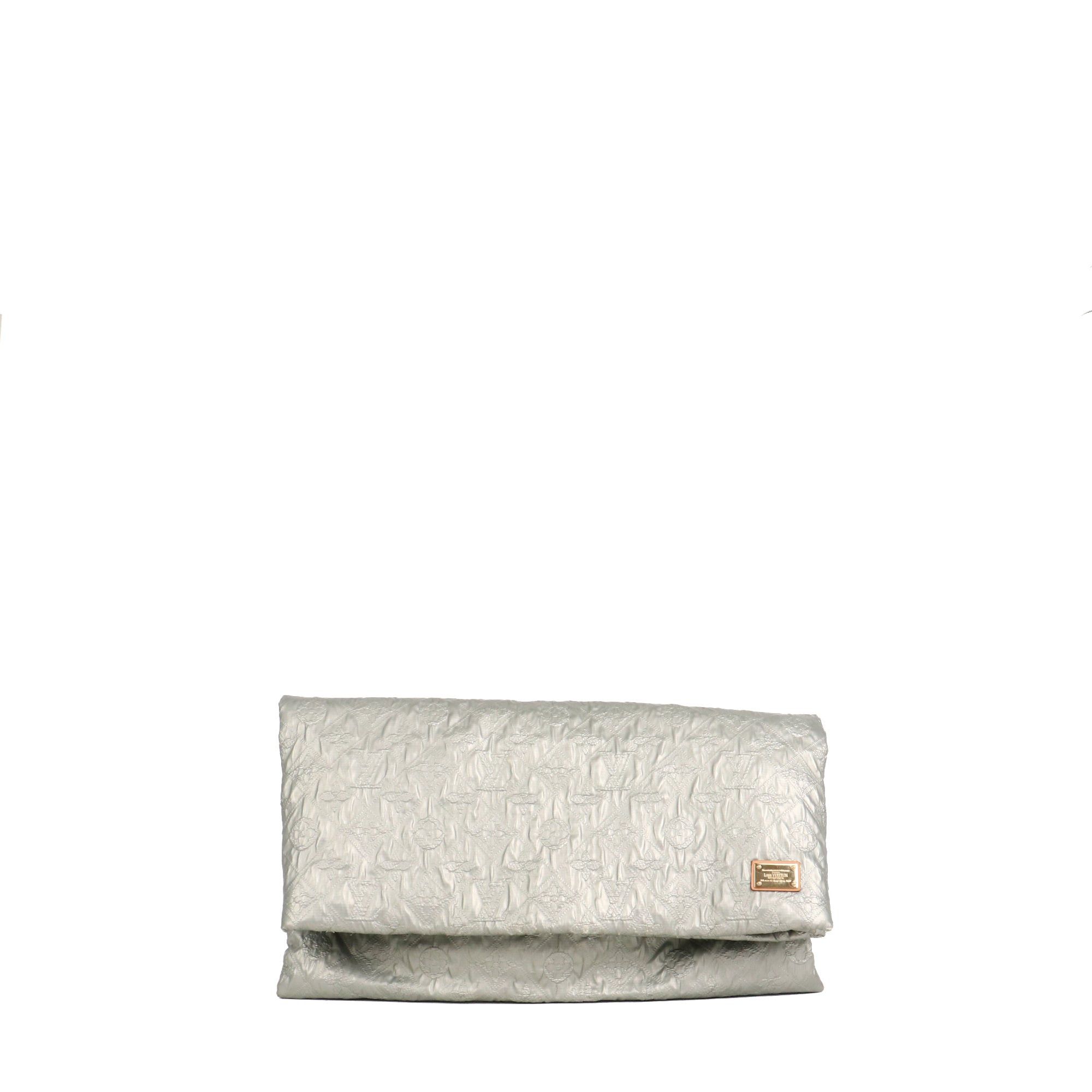 Louis Vuitton LOUIS VUITTON - Louis Vuitton Limelight Limited Edition Pouch in Silver Monogrammed Silk Size ONE SIZE - 1 Thumbnail