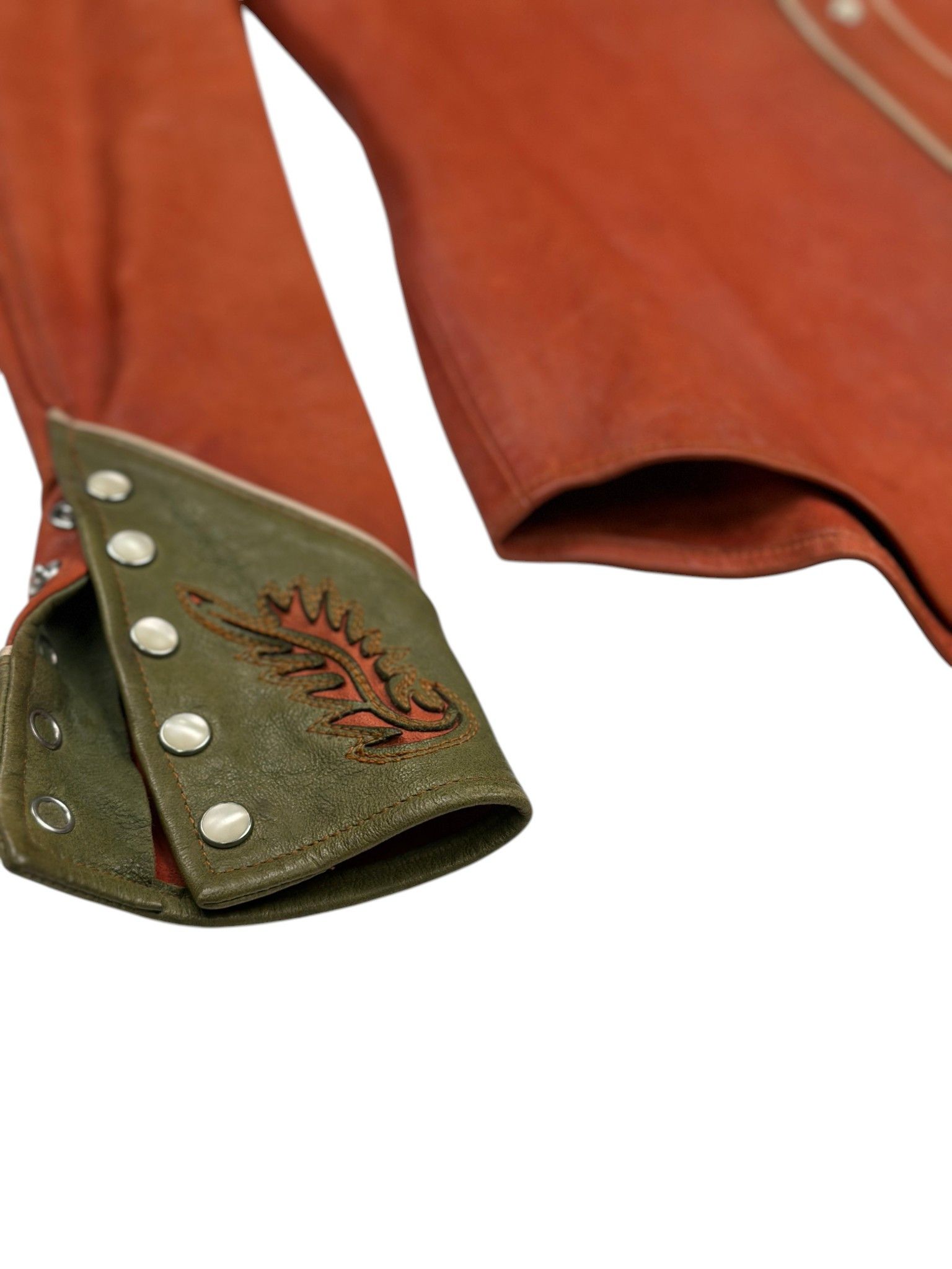 Ralph Lauren Orange And Green Cowboy Jacket Size XS / US 0-2 / IT 36-38 - 6 Thumbnail