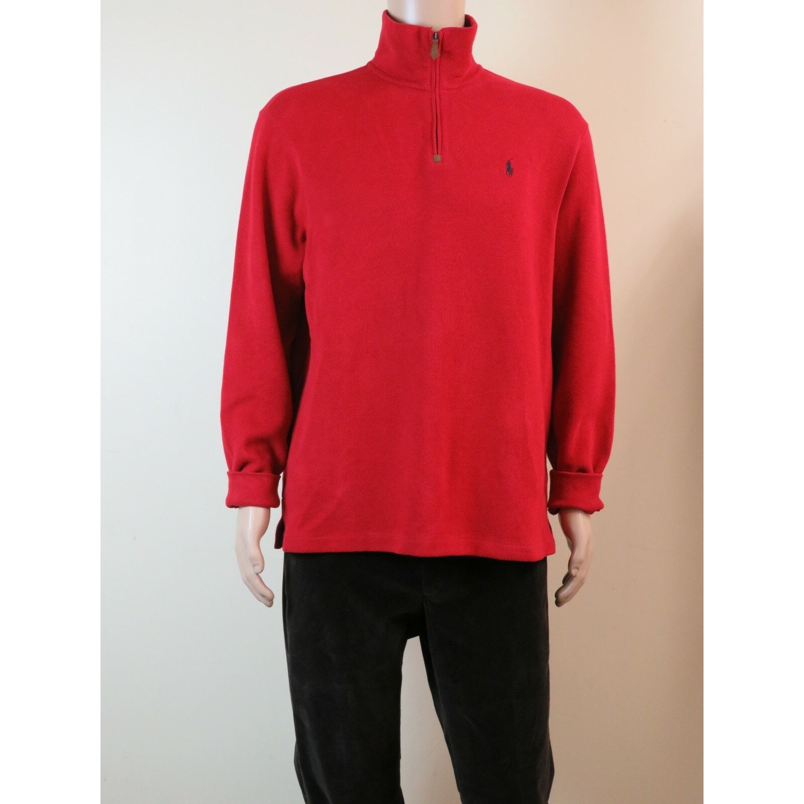 Ralph Lauren RALPH LAUREN POLO RED COTTON LONG SLEEVE 1/2 ZIP PULLOVER XL Size US XL / EU 56 / 4 - 3 Thumbnail
