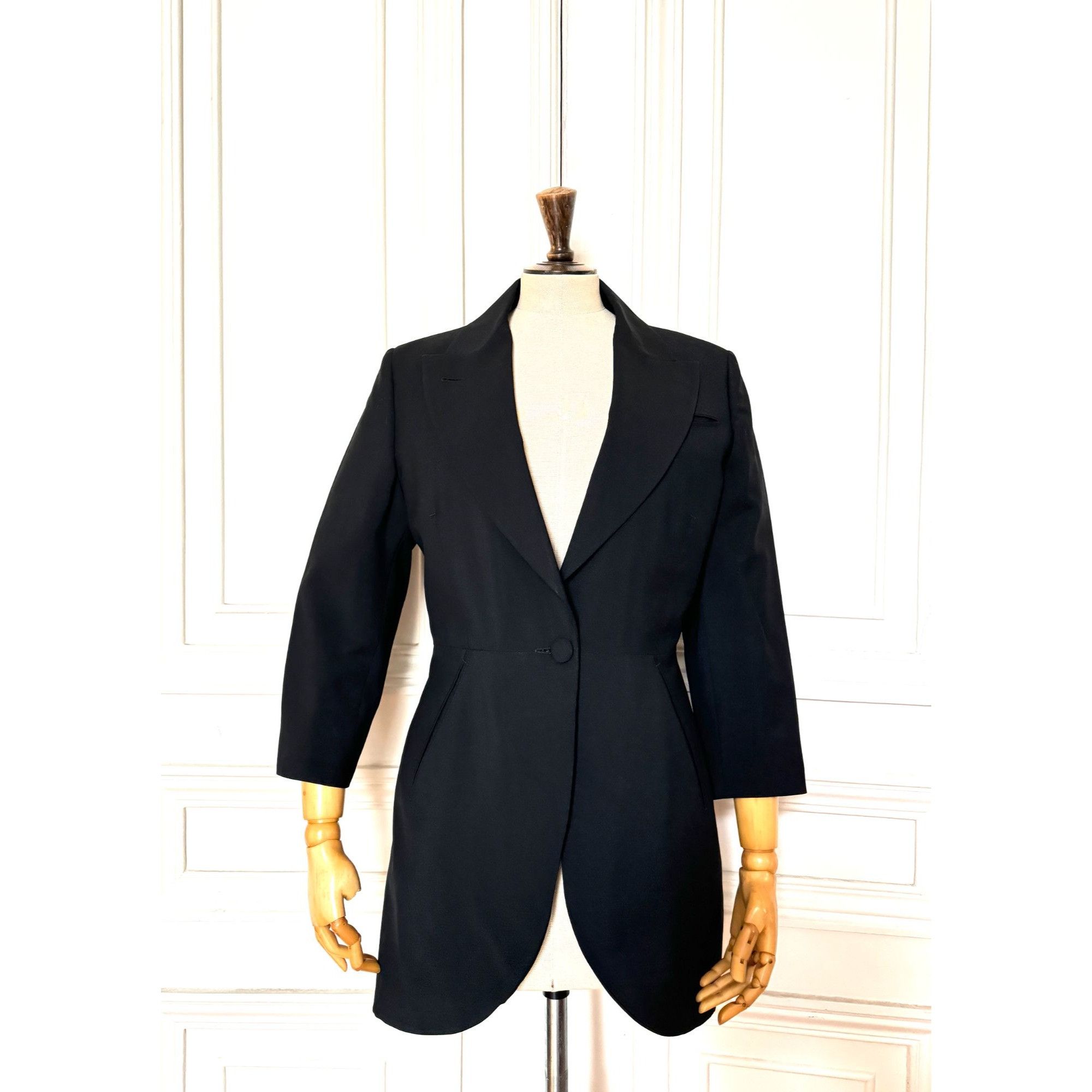 1990s Black Wool Blazer Jacket