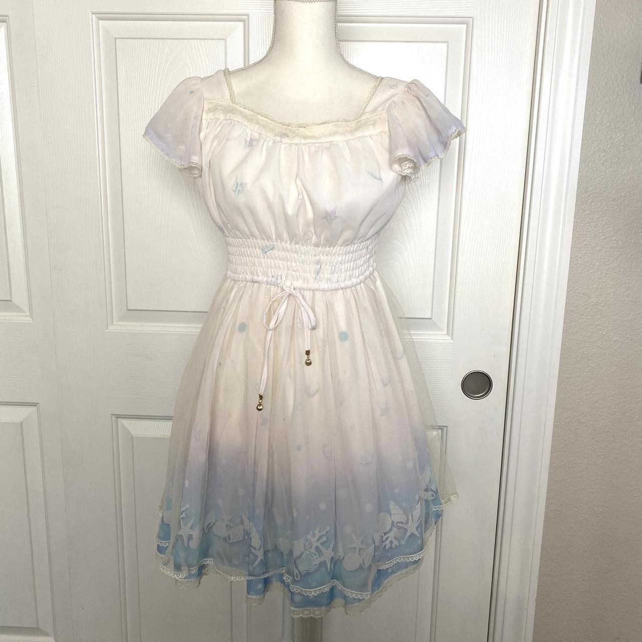 Designer Secret Honey Women's White and Blue Dress Size ONE SIZE - 4 Thumbnail