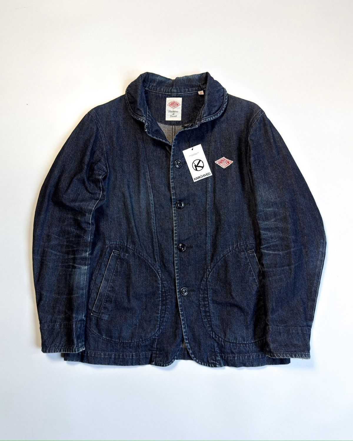 Danton DANTON ROUND COLLAR DENIM JACKET Size US S / EU 44-46 / 1 - 1 Thumbnail