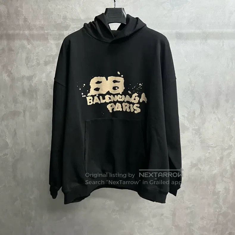 Balenciaga Balenciaga Letter Logo Printed Hooded Sweatshirt Size US XS / EU 42 / 0 - 1 Thumbnail