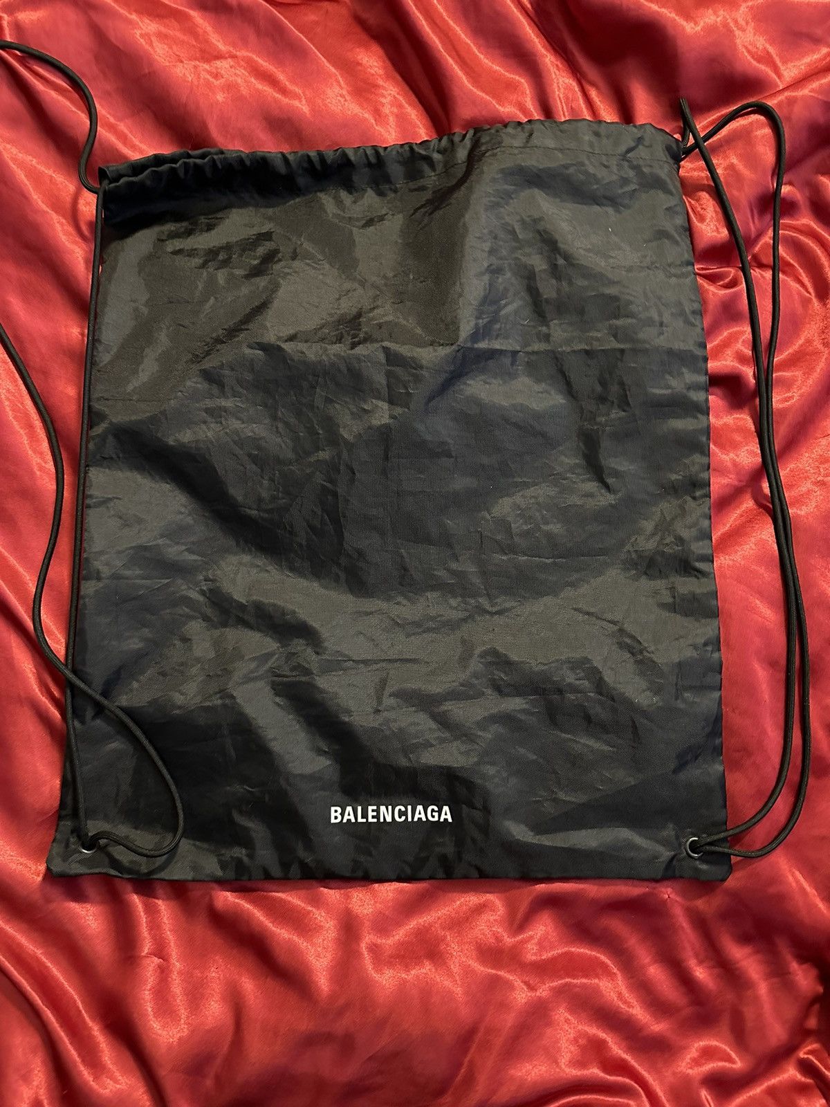 image of Balenciaga Drawstring Bag in Black, Men's