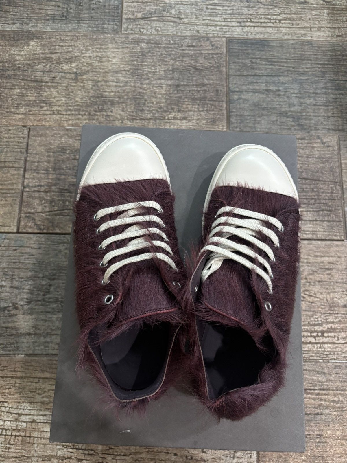 Rick Owens Amethyst and Milk Pony Hair Ramones Low Size US 7 / EU 40 - 4 Thumbnail