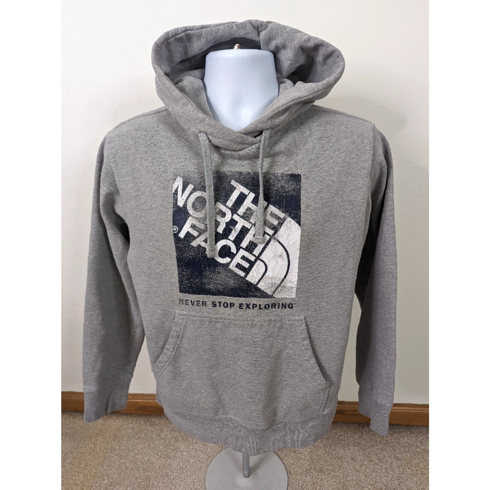 The North Face The North Face Hoodie Mens Medium Gray Pullover Sweatshirt Spellout Logo Hiking Size US M / EU 48-50 / 2 - 2 Thumbnail