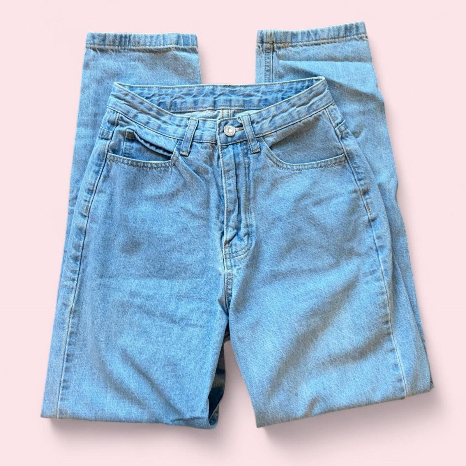 Shein High waisted light wash denim jeans Size 24" / US 00 / IT 34 - 1 Thumbnail