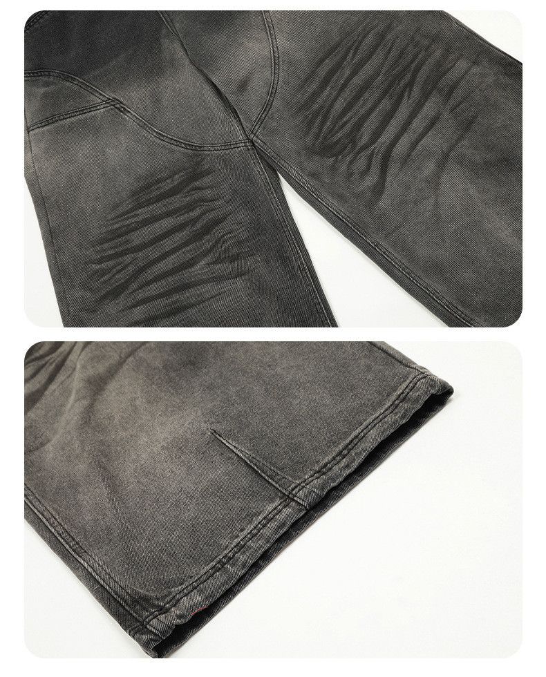 Japanese Brand Pleated Washed Worn-out Thickened Loose Jeans Size US 34 / EU 50 - 8 Thumbnail