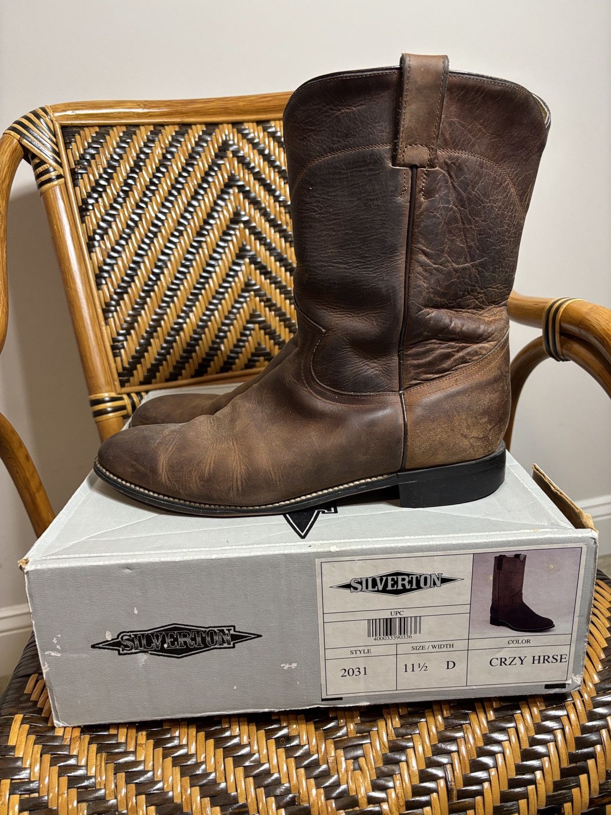 Other Silverton Western Roper Boots Cowboy Leather Size 11.5 D Size US 11.5 / EU 44-45 - 1 Thumbnail