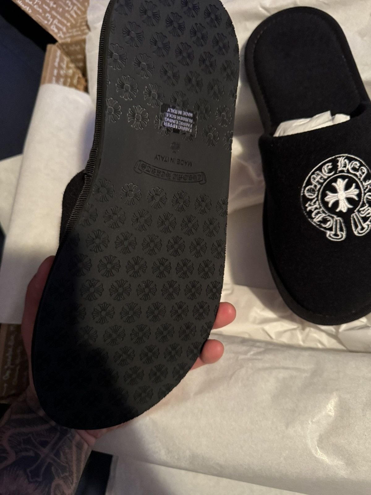 在庫少★送料無料【CHROME HEARTS】ホテルスリッパ BLACK 在庫少☆送料無料【CHROME HEARTS】ホテルスリッパ BLACK