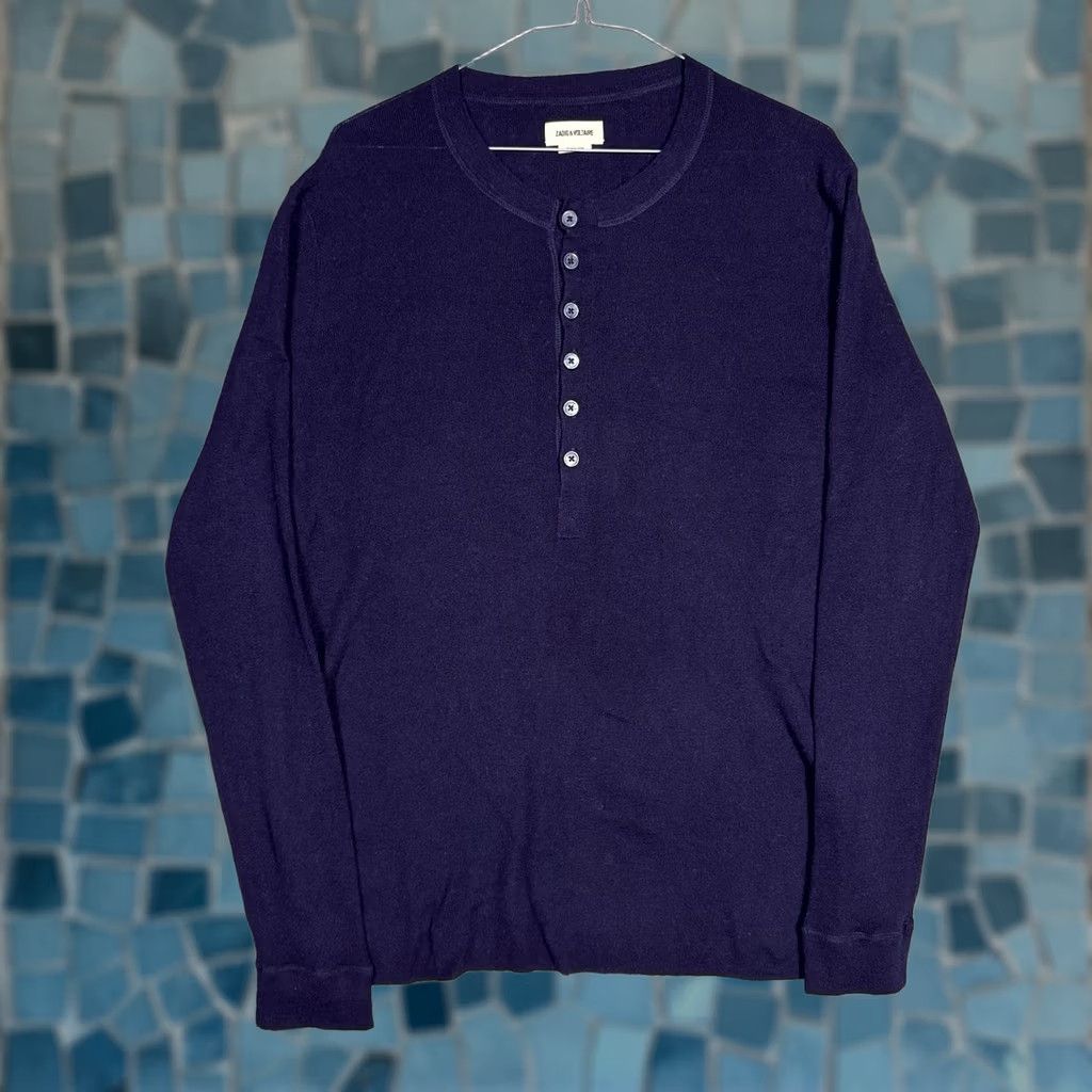 Zadig & Voltaire VINTAGE Zadig Voltaire Sweater Womens XL Henley Jumper Pullover Wool Cashmere Top Size XL / US 12-14 / IT 48-50 - 1 Thumbnail