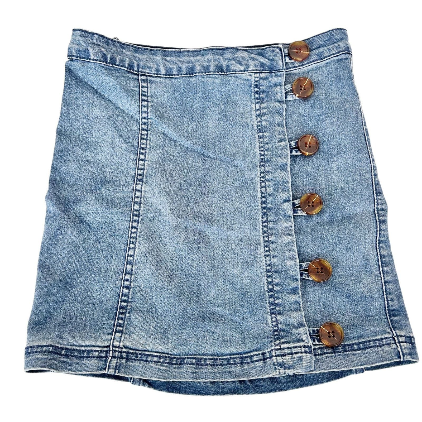 Other Blue Blush Denim Mini Skirt Button Front Sz S Size 27" / US 4 / IT 40 - 1 Thumbnail