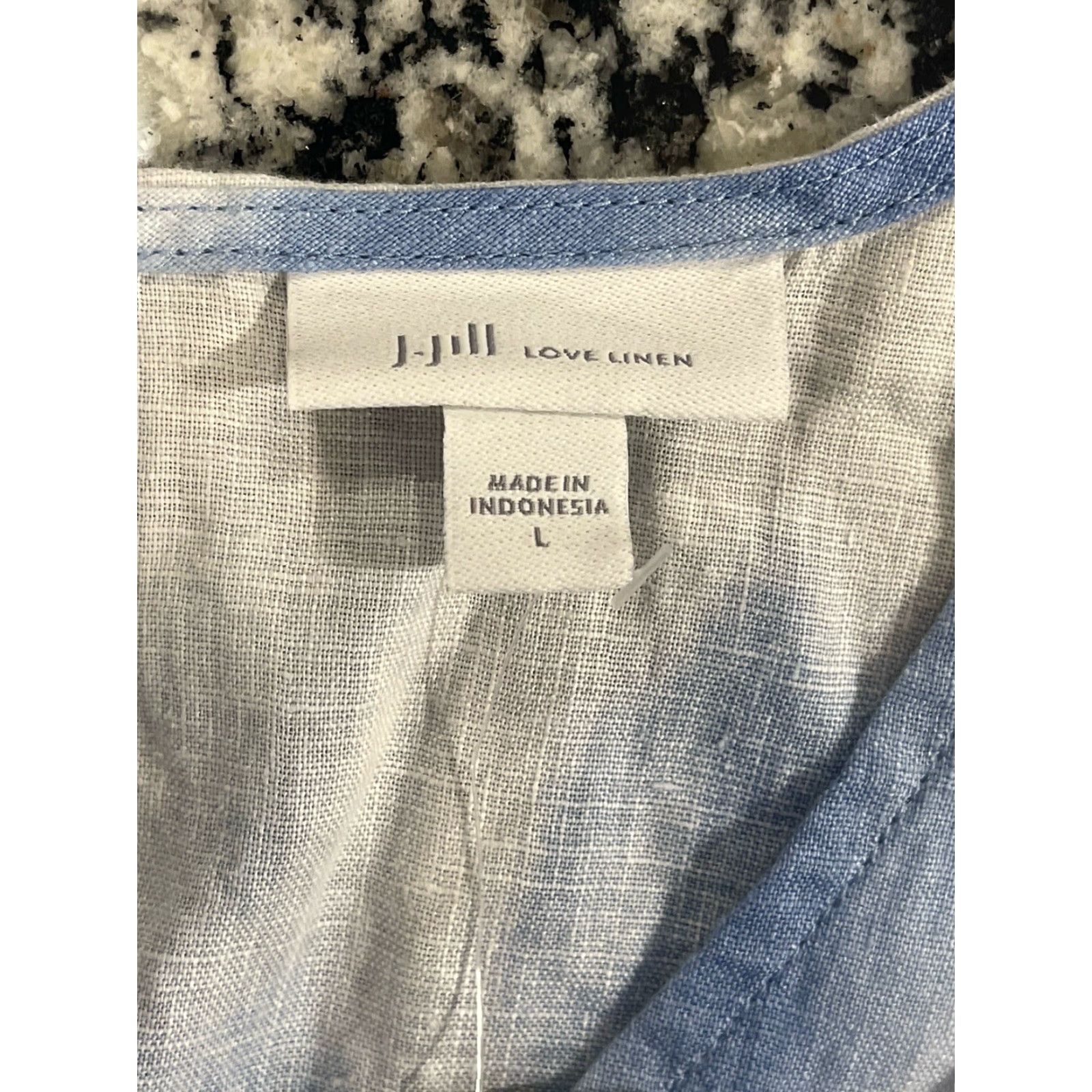 J. Jill VINTAGE J. Jill Linen Sheath Dress Sz L Women's Sleeveless Midi Tie-Dye Blue White Casual Party Size L / US 10 / IT 46 - 4 Thumbnail