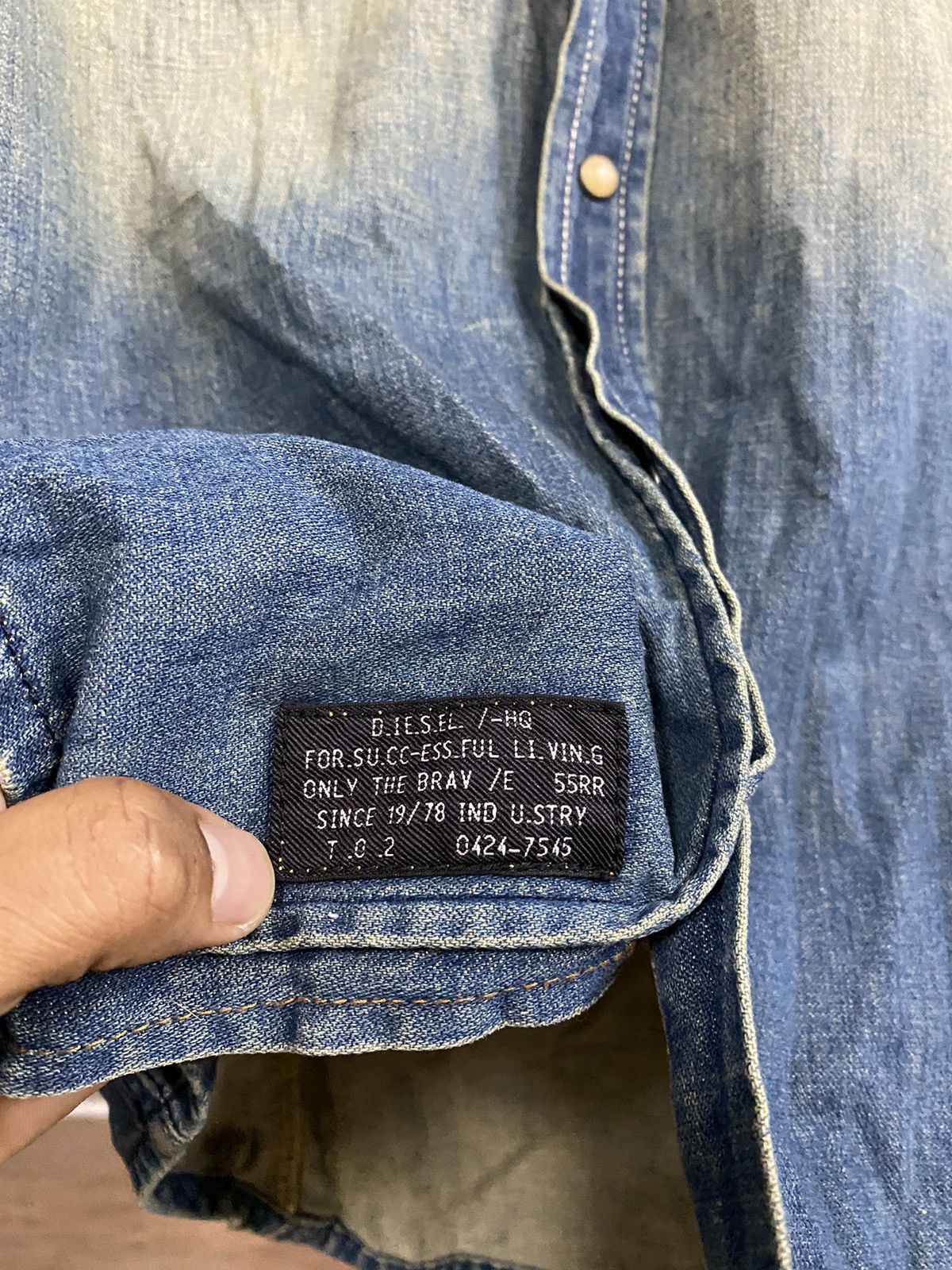 Diesel × If Six Was Nine × Le Grande Bleu (L.G.B.) Diesel Mud Rusty Distressed Western Denim Stone Snap Button Size US S / EU 44-46 / 1 - 7 Thumbnail