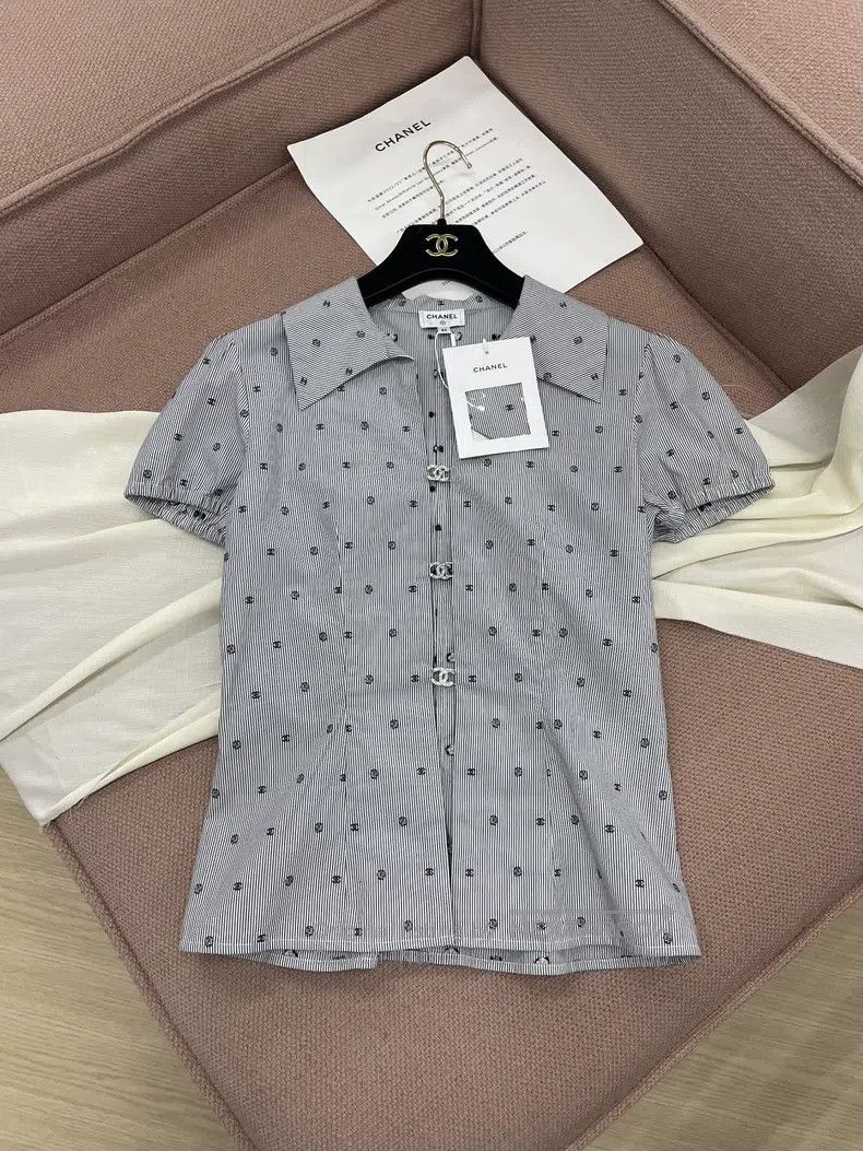 Chanel Chanel Diamond buckle striped pola dot full logo short sle Size XXS / US 00 / IT 34 - 1 Thumbnail