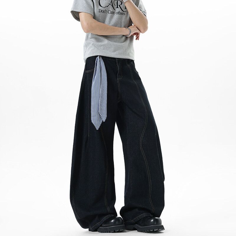 Japanese Brand American patchwork men's cleanfit curved jeans Size US 32 / EU 48 - 3 Thumbnail