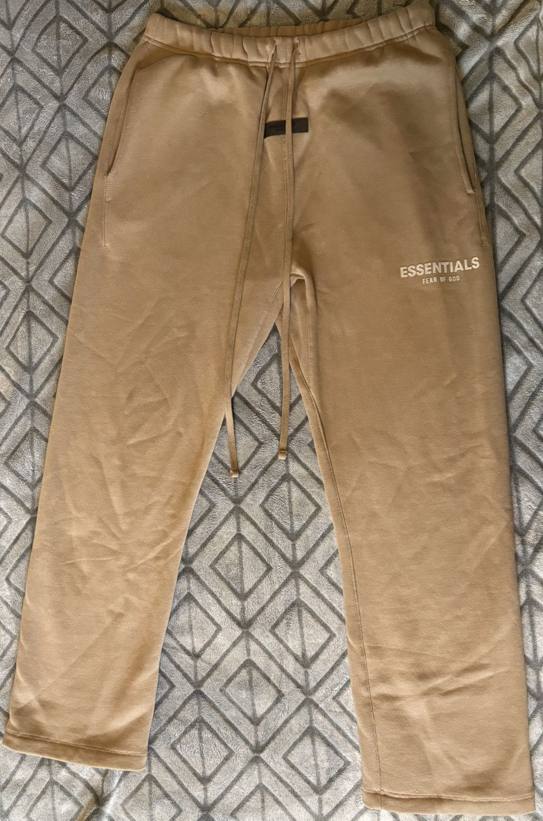 Essentials Essential tan cotton lounge pants Size US 29 - 1 Thumbnail