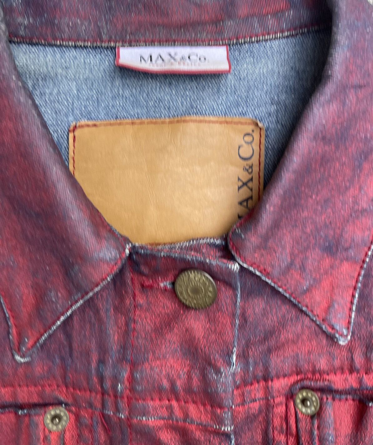 Other MAX&Co. Red Denim Jacket Distressed Finish Rugged Charm Size S / US 4 / IT 40 - 3 Thumbnail