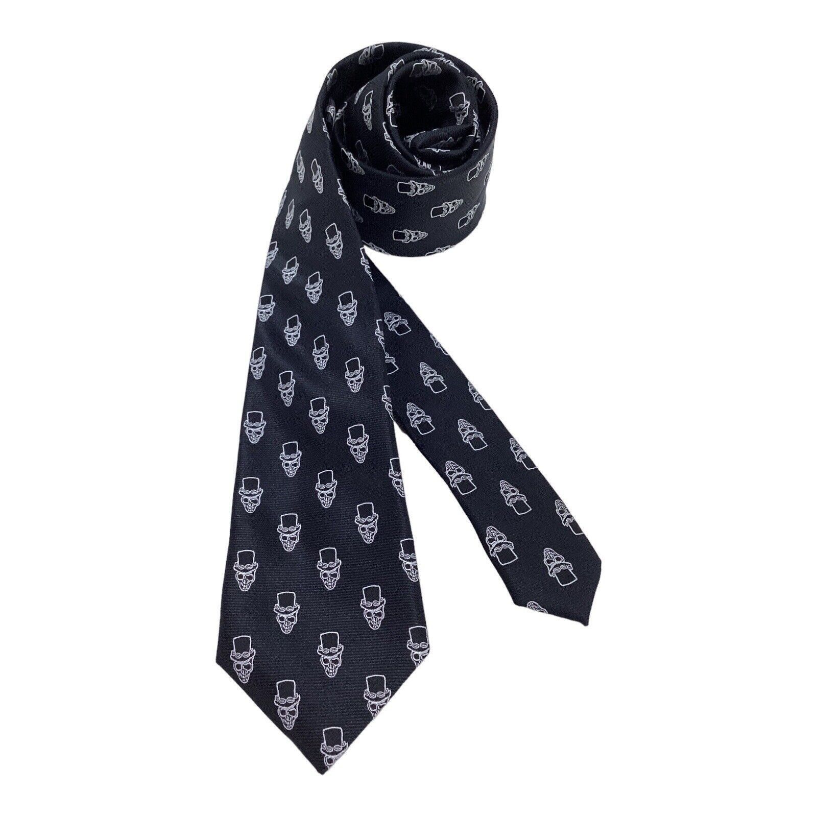 Other KNOTZ Black Skull Print Luxury Designer Silk Men Tie W:3" EX Size ONE SIZE - 1 Thumbnail
