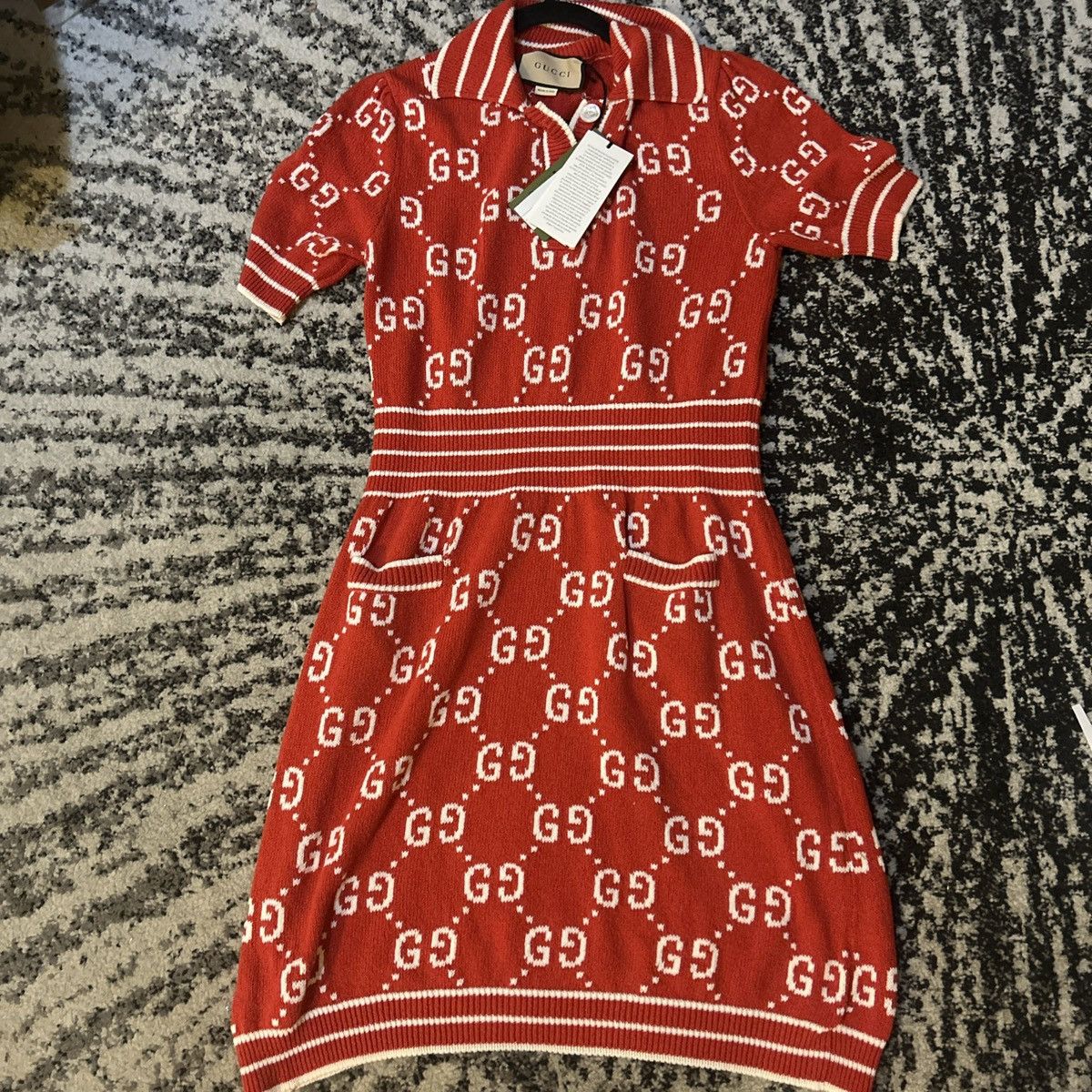 Gucci Gucci GG Monogrammed Cotton Knitted Polo Dress Size M Size M / US 6-8 / IT 42-44 - 2 Thumbnail