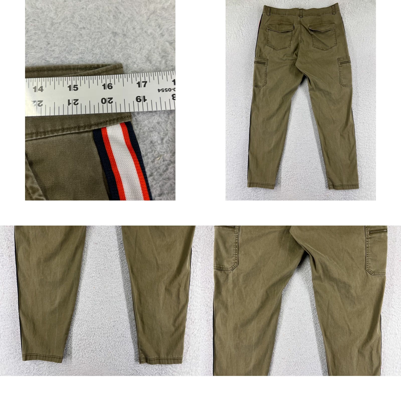 Athleta Athleta Pants Womens 10 Green Cargo Side Stripe Cotton Lyocell Blend Zip 31x28 Size 32" / US 10 / IT 46 - 9 Thumbnail