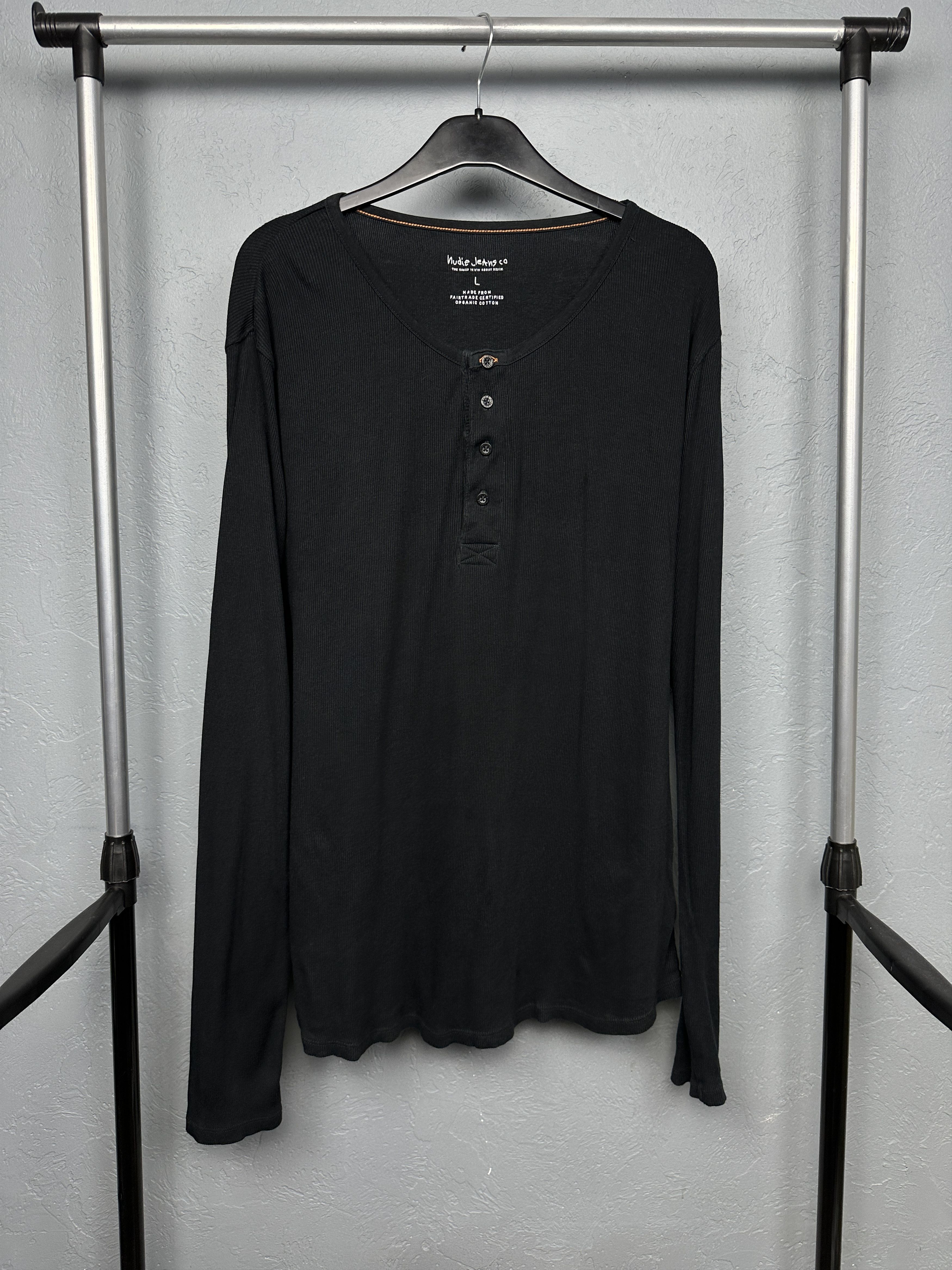 Nudie Jeans Vintage Mens Long Sleeve Henley T-Shirt
