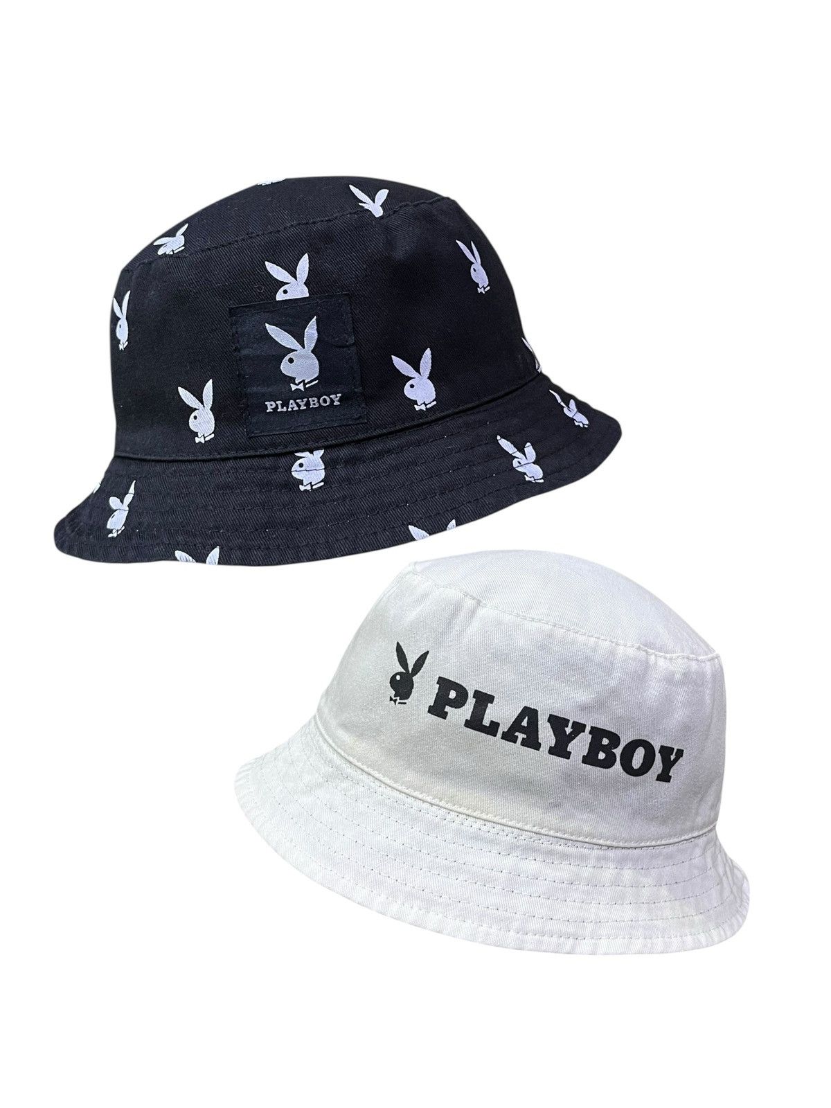 Playboy 🐇 Retro Playboy Reversible Bunny Monogram Bucket Hat Street Size ONE SIZE - 1 Thumbnail