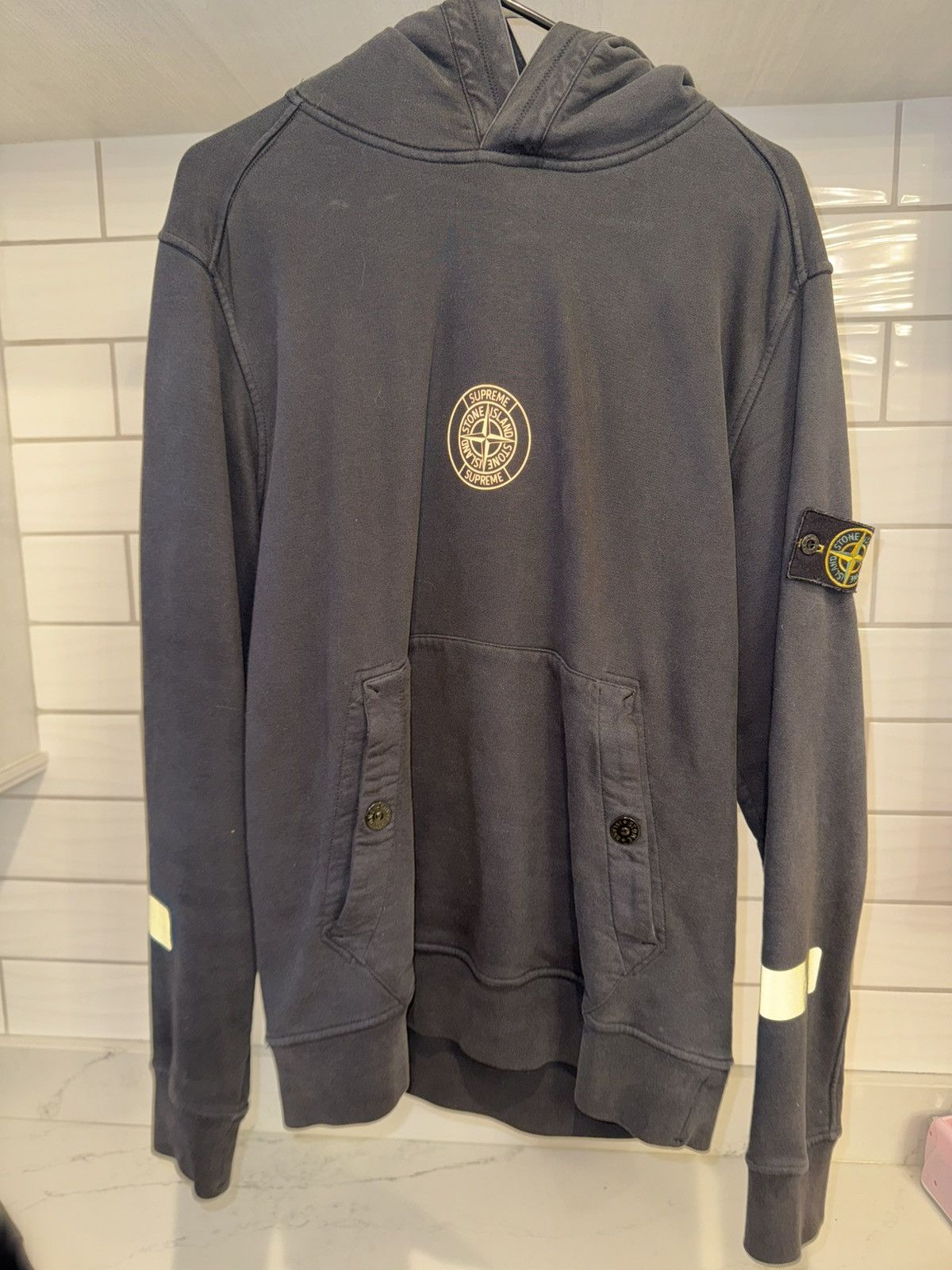 Stone Island × Supreme Supreme Stone Island Hooded Sweatshirt (SS19) Size L Size US L / EU 52-54 / 3 - 7 Thumbnail