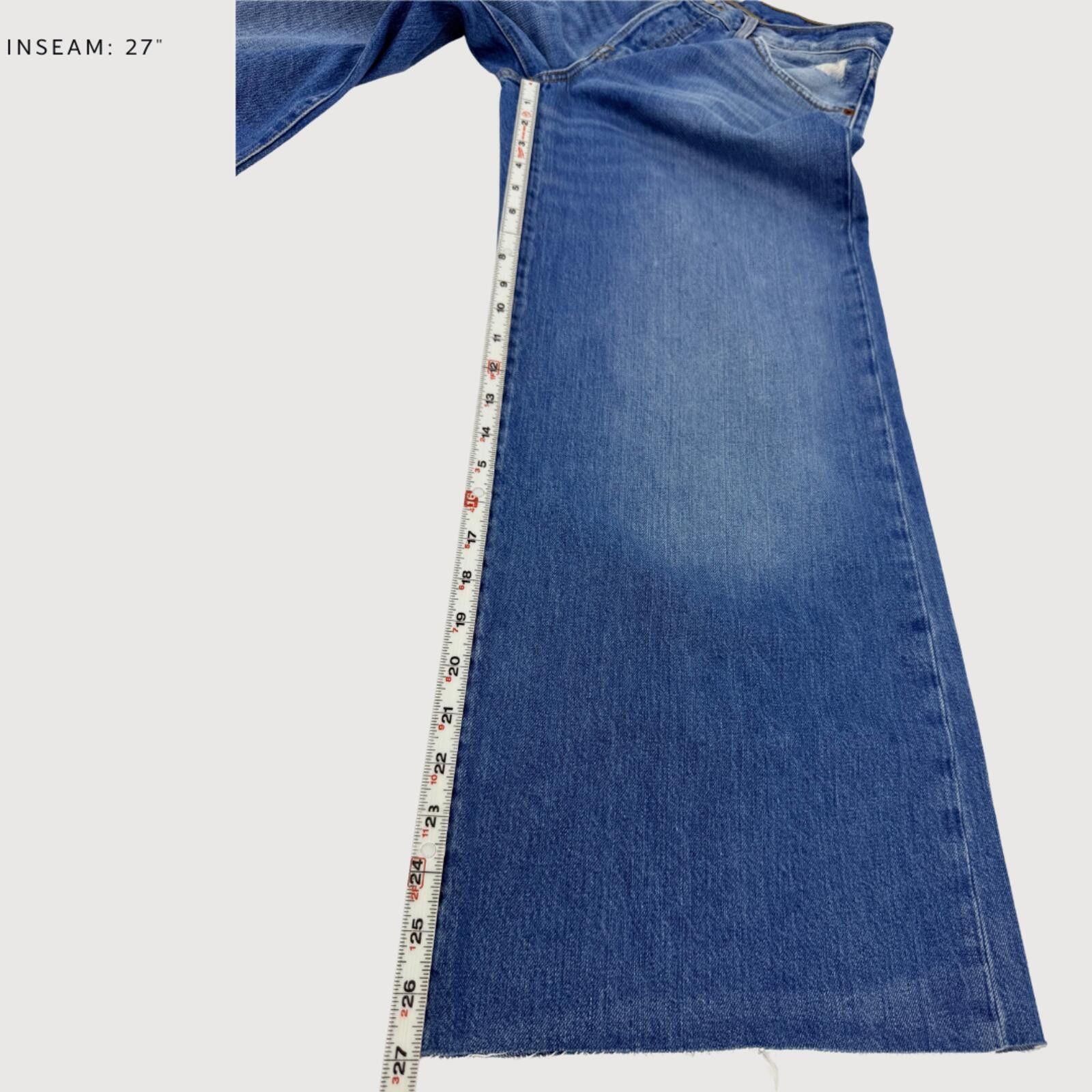 RE/DONE RE/DONE Mid Rise Wide Leg Cropped Jeans Blue 25 Size 25" / US 0 / IT 36 - 8 Thumbnail