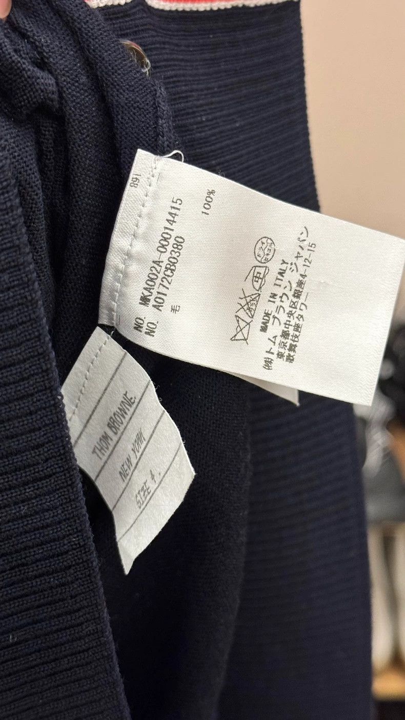Thom Browne Thom Browne Wool sweater, dark blue Size US XL / EU 56 / 4 - 4 Thumbnail