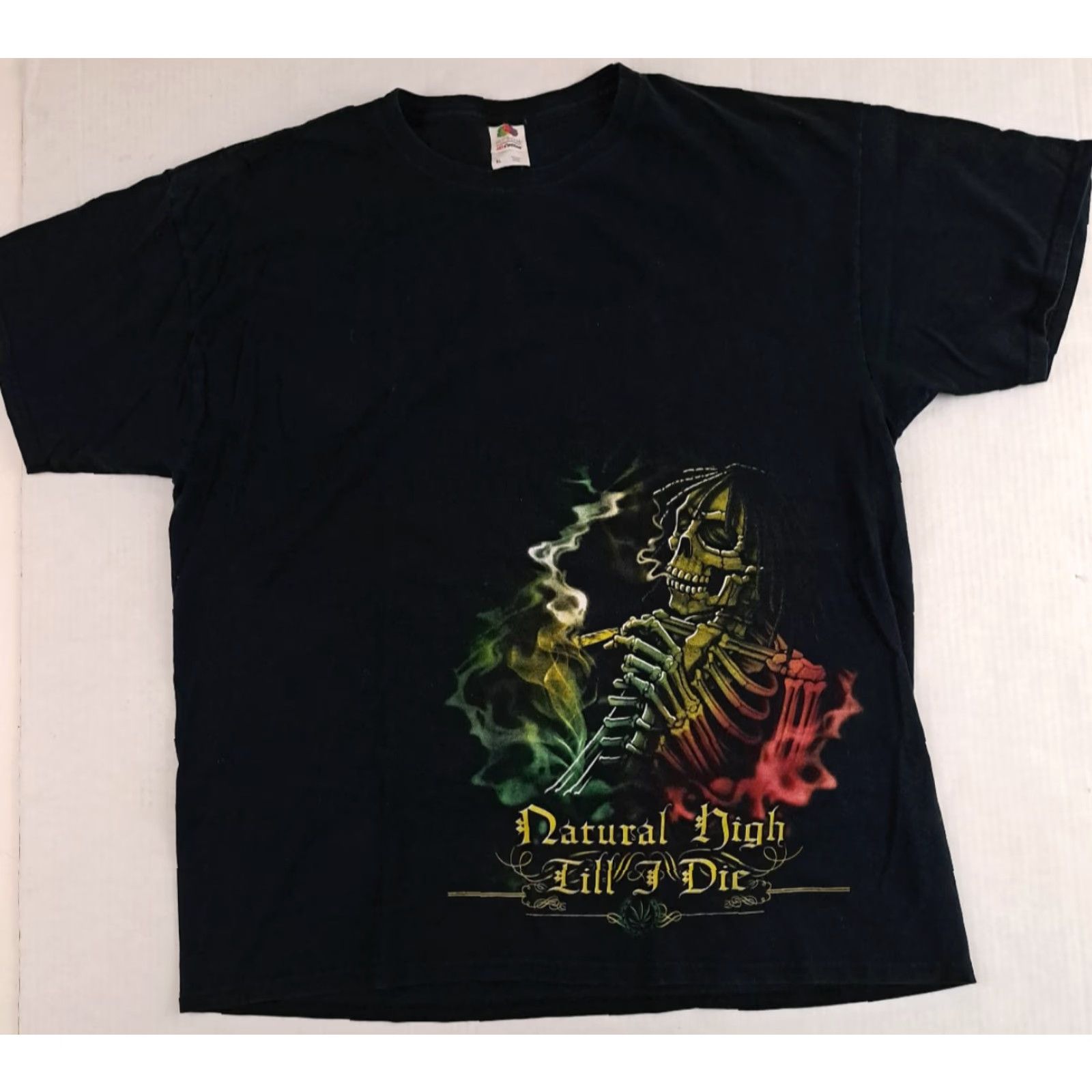 Fruit Of The Loom VINTAGE Fruit of the Loom T-Shirt Black XL Unisex Adults Crew Neck Short Sleeve Graphic Print 1990s Size US XL / EU 56 / 4 - 2 Thumbnail