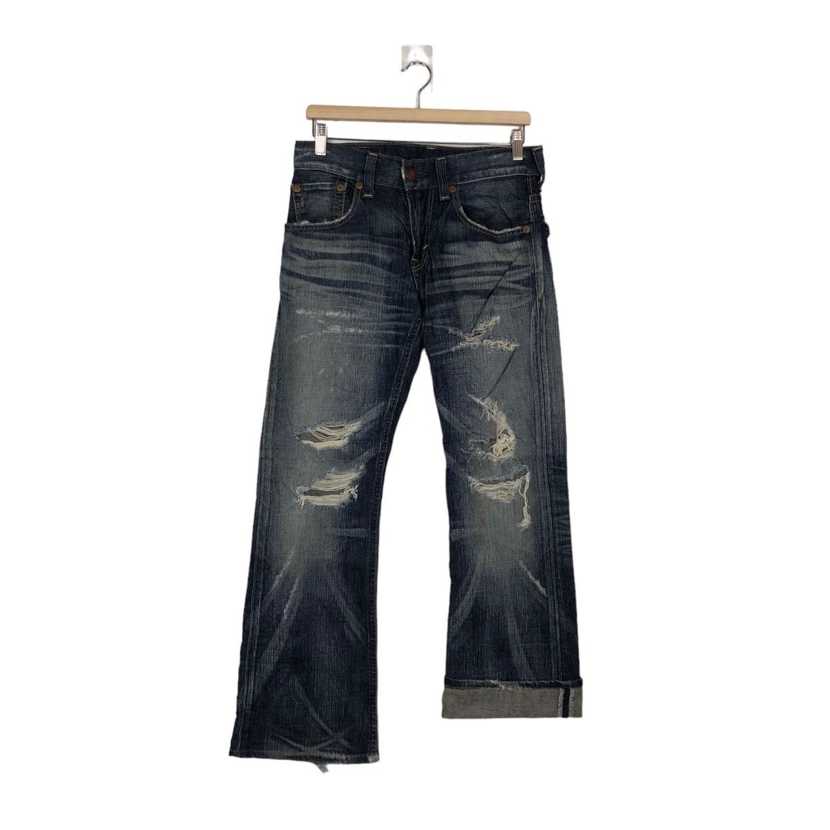 Edwin 🔥VINTAGE DISTRESSED DENIM JEANS EDWIN BLUE TRIP JAPAN Size US 30 / EU 46 - 8 Thumbnail