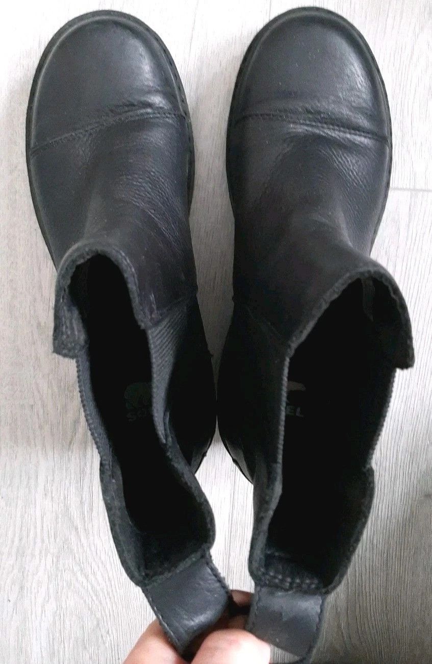 SOREL Sorel Joan Now Chelsea Boots Leather Lug Sole Block Heel Size US 8.5 / IT 38.5 - 8 Thumbnail