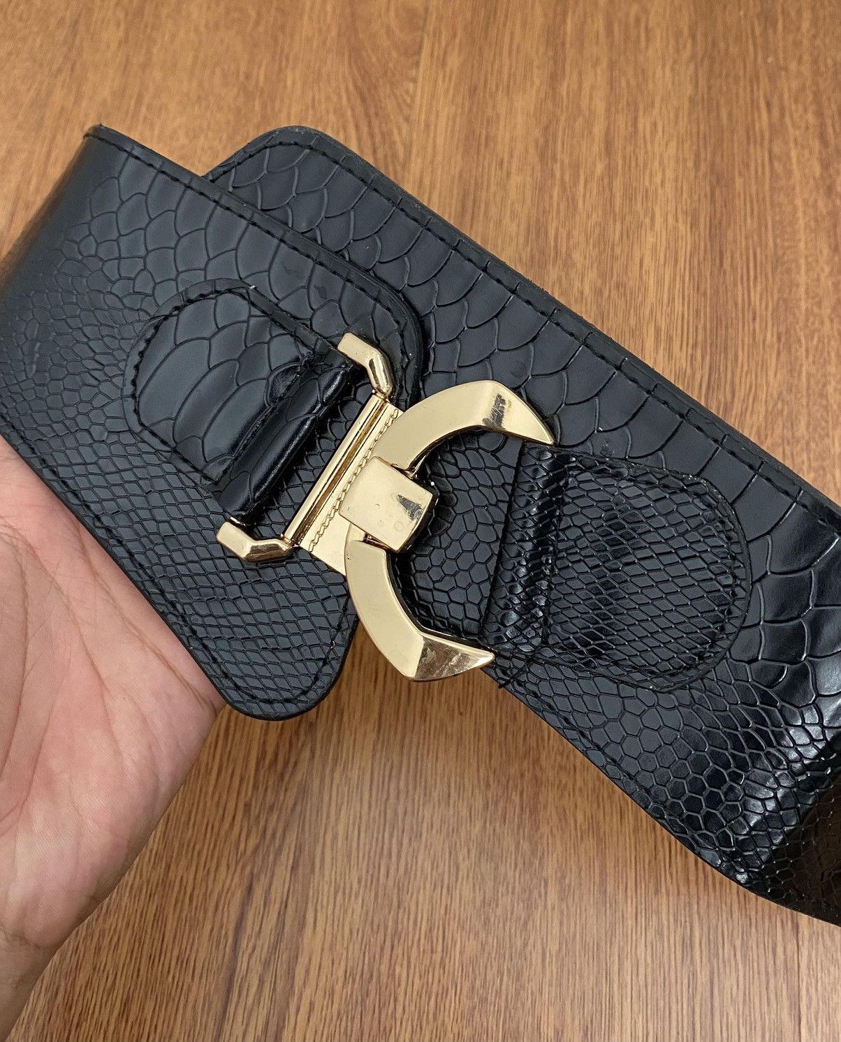 If Six Was Nine Alligator click wide belt Size ONE SIZE - 4 Thumbnail