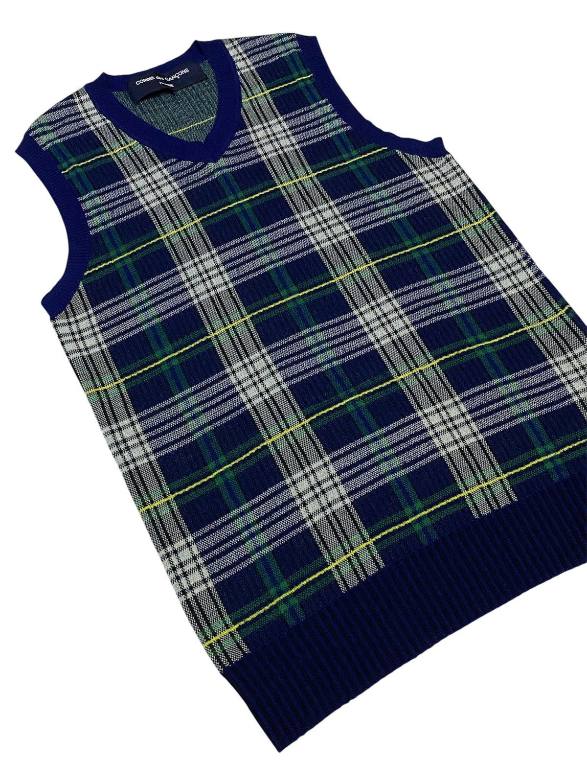 Comme des Garcons Homme Comme Des Garcons Homme AD2012 Knit Plaid Vest Size US M / EU 48-50 / 2 - 15 Thumbnail