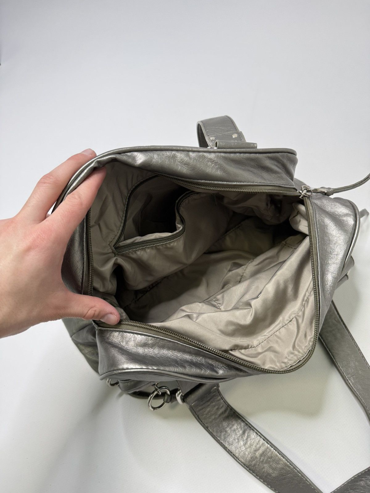 Japanese Brand Vintage silver metallic avant garde bag japanese swag y2k Size ONE SIZE - 2 Thumbnail
