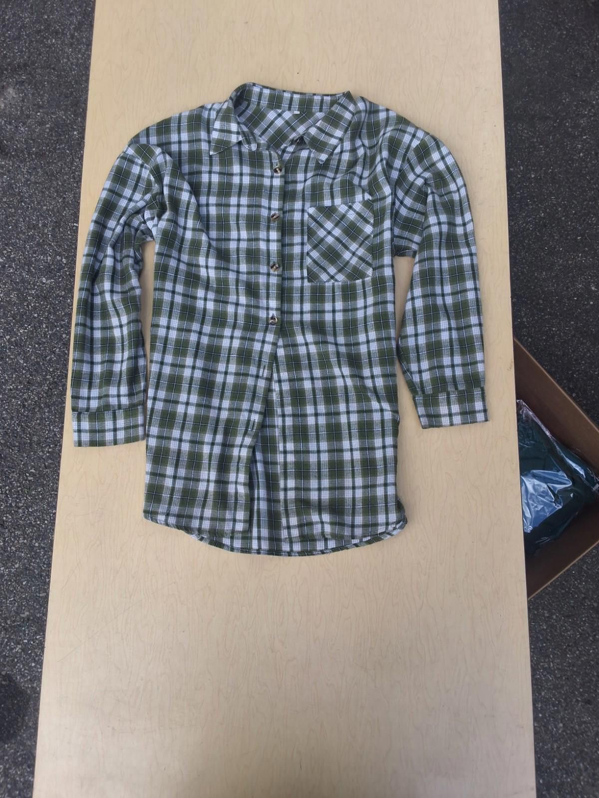 The Unbranded Brand Stylish Green Plaid Flannel Shirt Top - Act Fast! Size XXL / US 16-18 / IT 52-54 - 1 Thumbnail