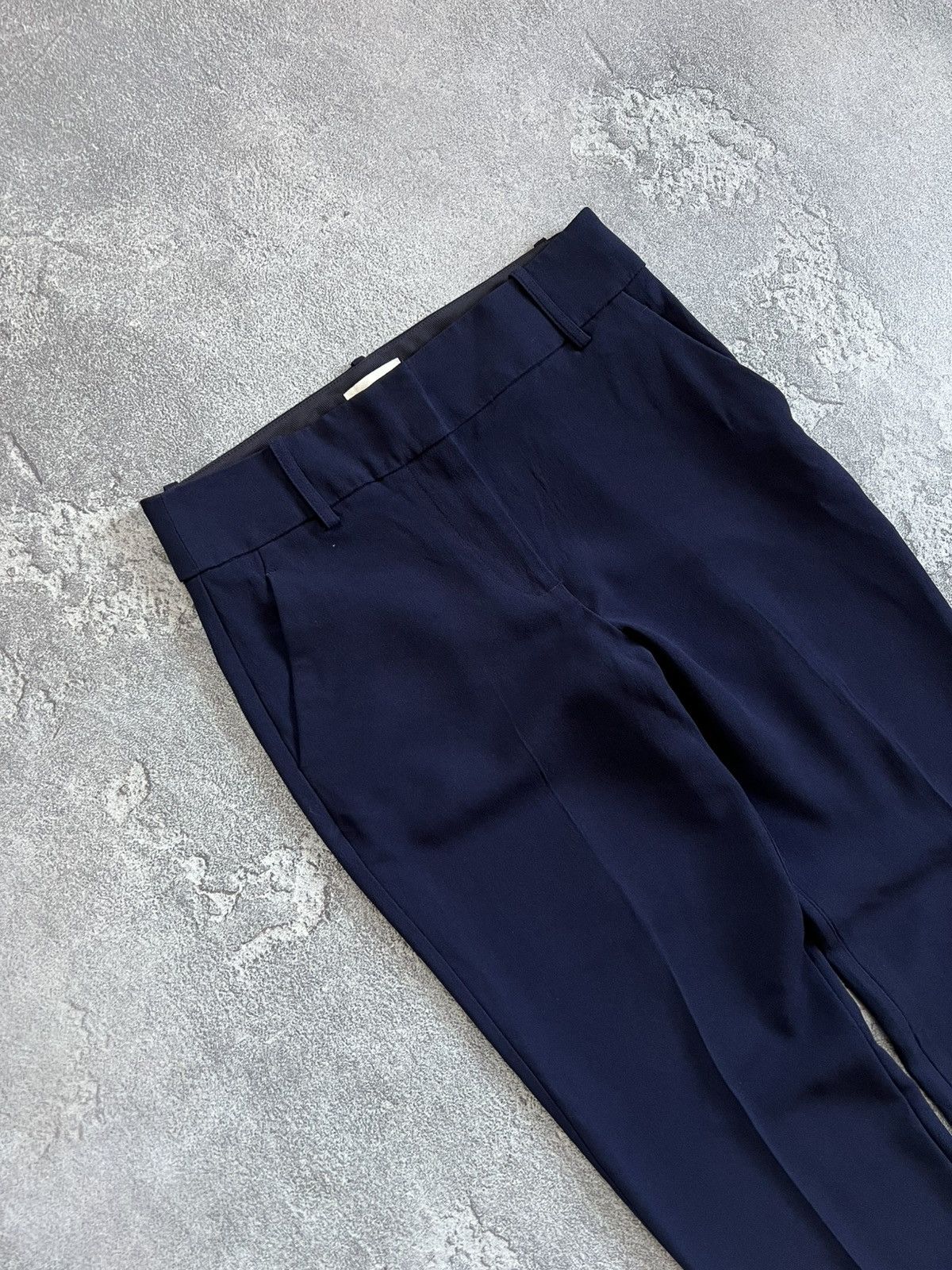 Sezane Sezane Trousers Navy Acetate Skinny Leg Dress Pants Size 36 Size 25" / US 0 / IT 36 - 3 Thumbnail