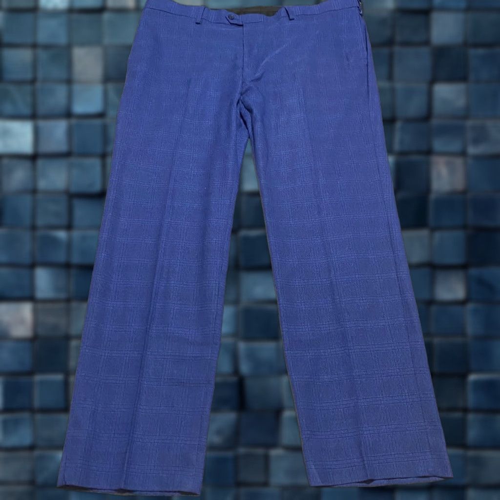 Vintage NWT Oak Hill Dress Pants Mens 44x32 Blue Plaid Straight Mid Rise Business New Size US 44 / EU 60 - 1 Thumbnail