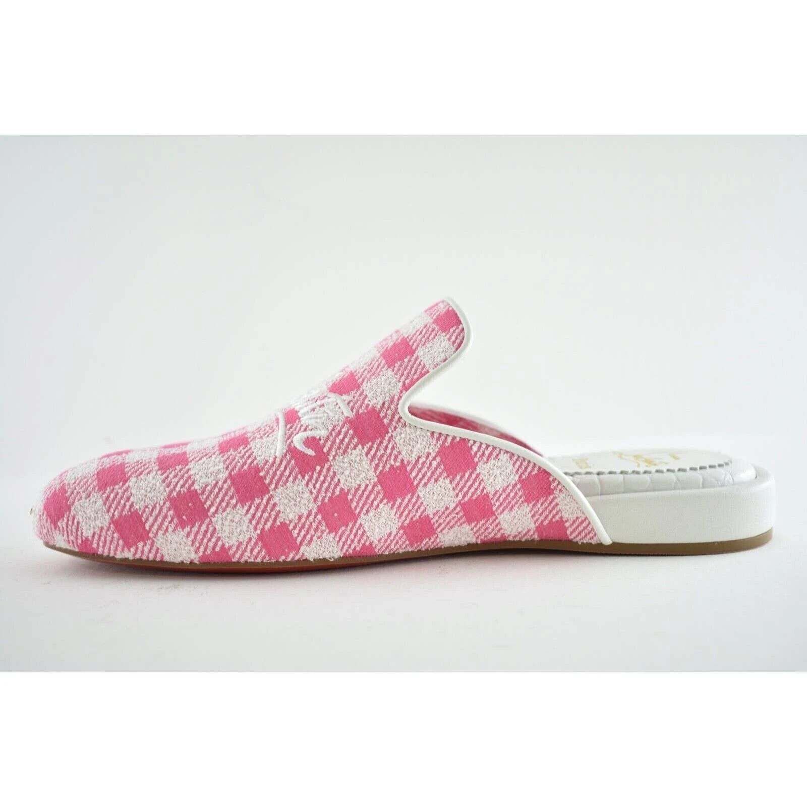Christian Louboutin Navy Coolito Donna Flat Pink Logo