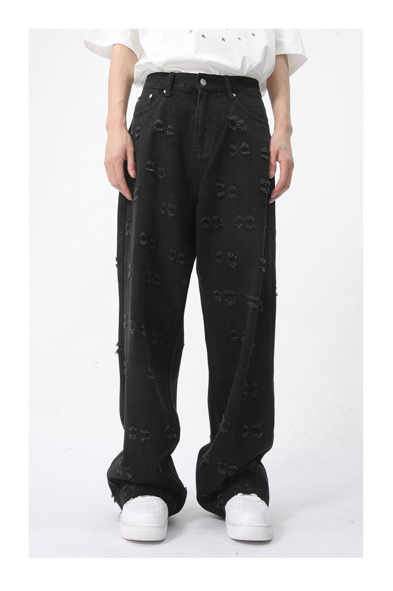 Japanese Brand Men's American-style ripped jacquard vintage jeans Size US 32 / EU 48 - 1 Thumbnail