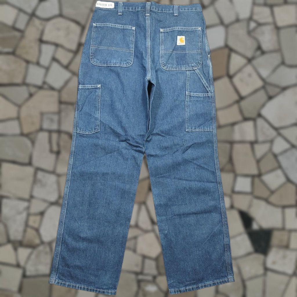 Carhartt VINTAGE Carhartt Jeans Dungaree Fit Utility Relaxed Mens 38x32 Blue Denim 5-Pocket Distressed Waist 12in Rise 100% Cotton Shirt? Size US 38 / EU 54 - 1 Thumbnail